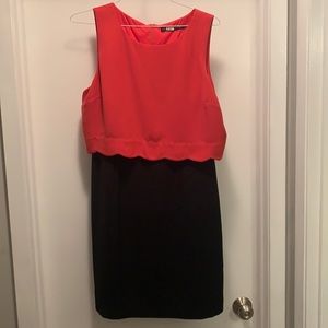 Pink and black dress